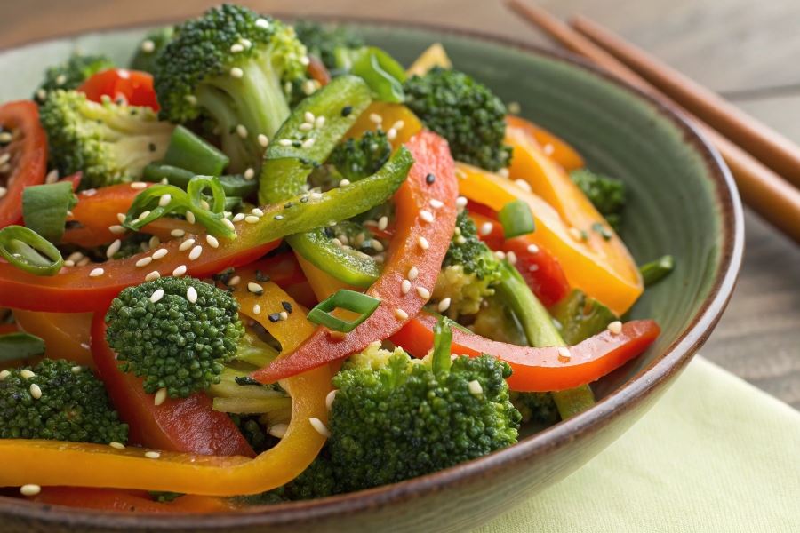Sałatka z brokułów i papryki