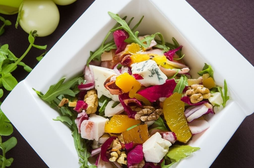 Sałatka z cykorią i malinami