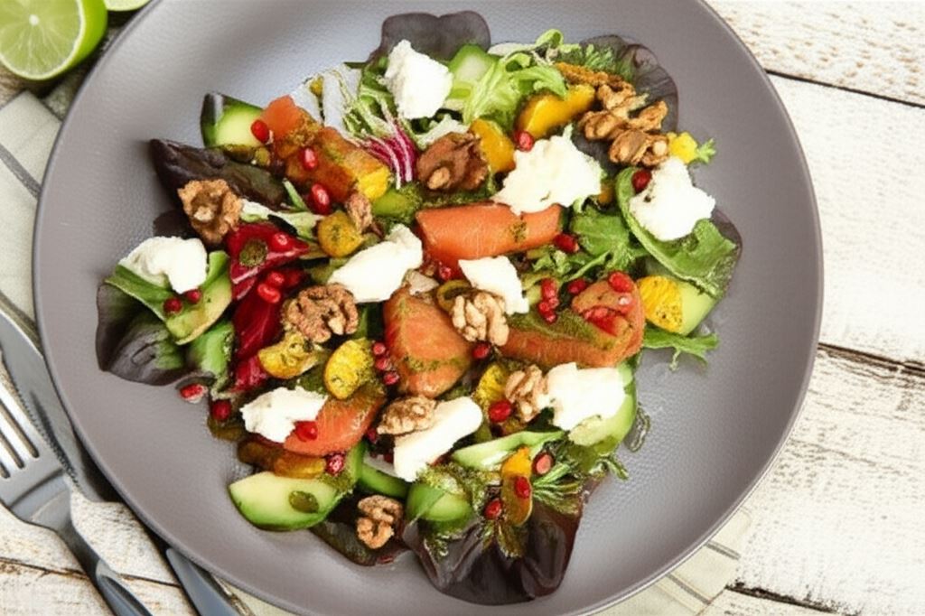 Sałatka z cytrusami i kozim serem