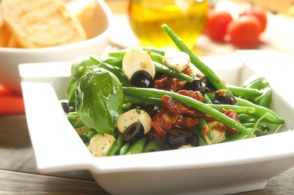 Sałatka z fasolką szparagową i pomidorami