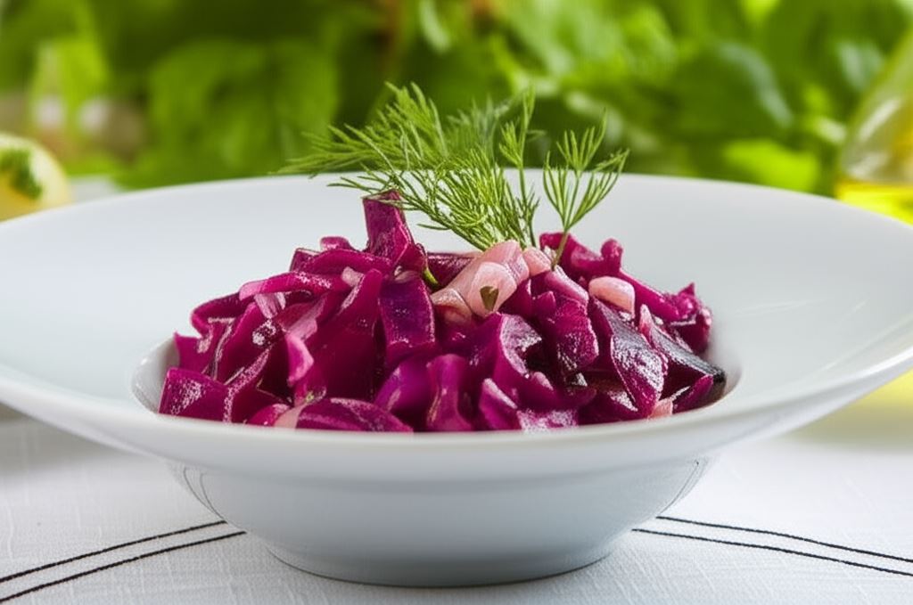 Sałatka z gotowanej kapusty czerwonej