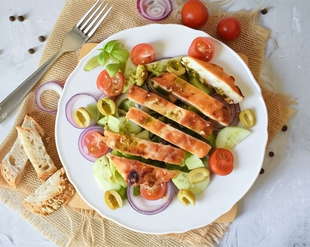 Sałatka z grillowanym kurczakiem
