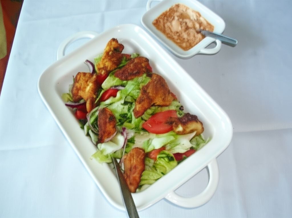 Sałatka z grillowanymi nuggetsami