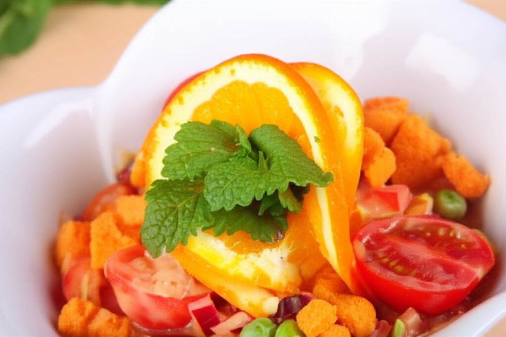 Sałatka z groszkiem i pomarańczą