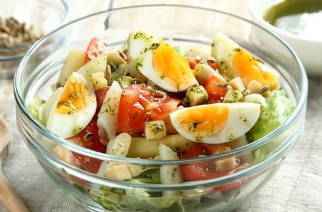 Sałatka z jajkiem i szparagami