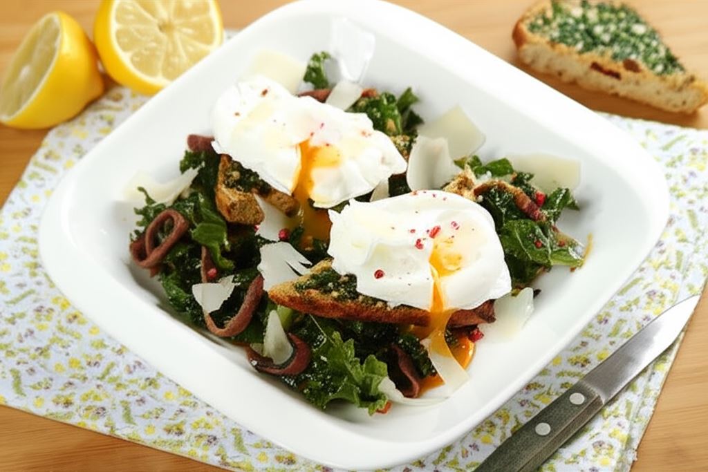 Sałatka z jajkiem w koszulce