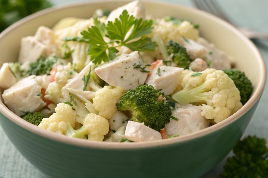 Sałatka z kalafiora i brokułu