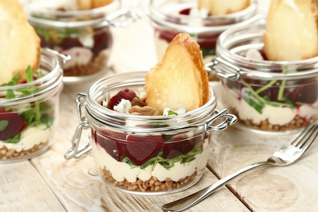 Sałatka z kaszy gryczanej z burakami i kozim serem