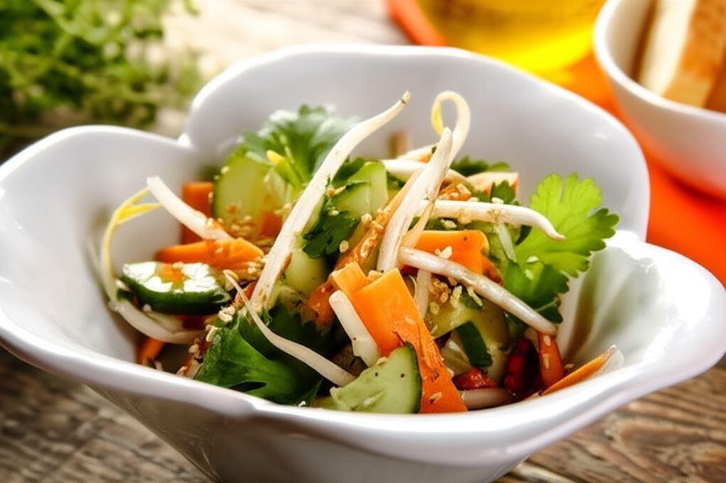 Sałatka z kiełkami fasoli i imbirem