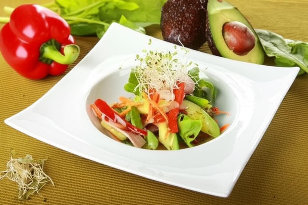 Sałatka z kiełkami i awokado