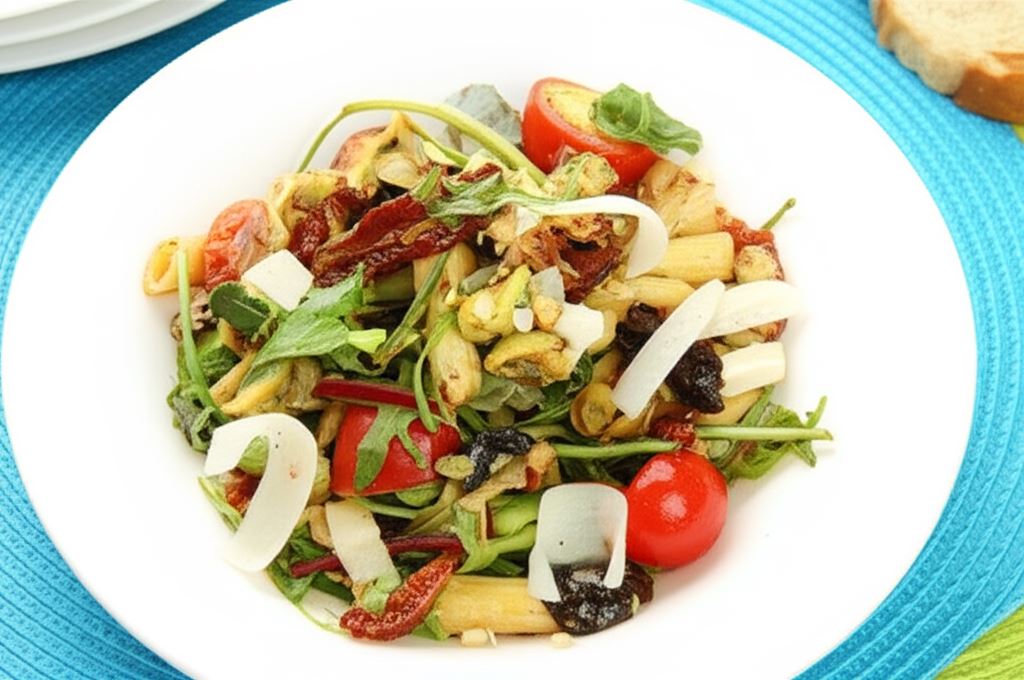 Sałatka z makaronem penne i chorizo