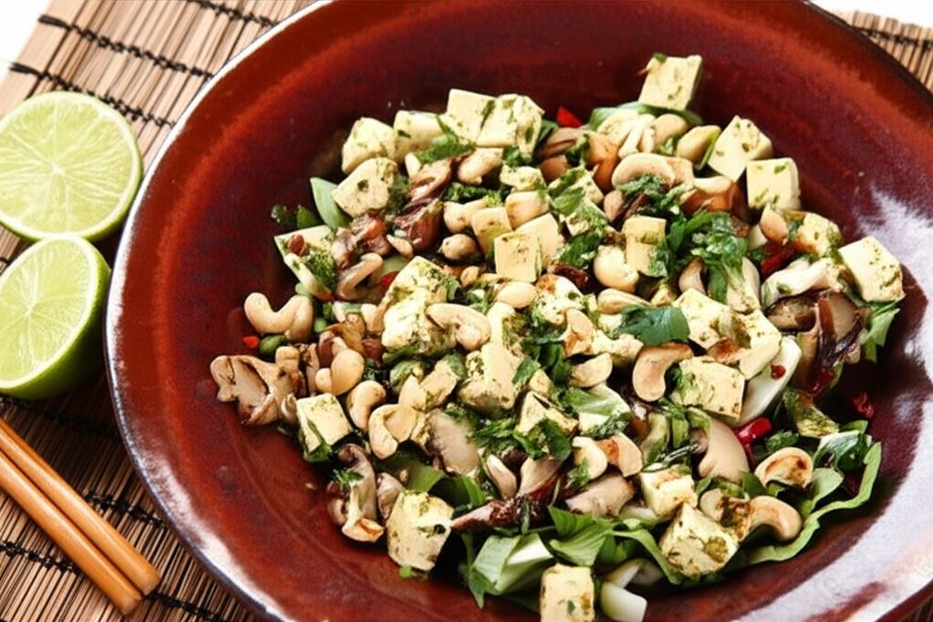 Sałatka z marynowanym tofu