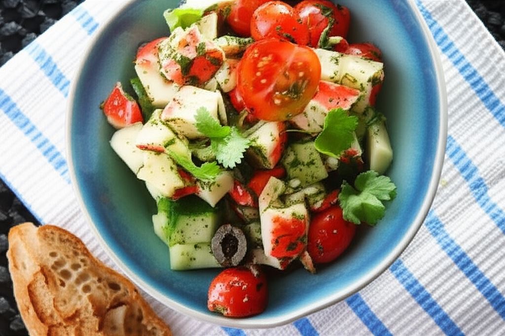 Sałatka z paluszkami krabowymi