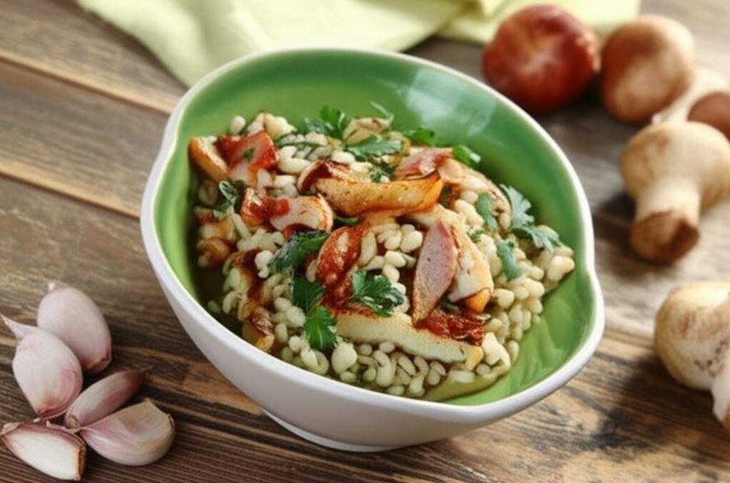 Sałatka z prawdziwkami i pęczakiem