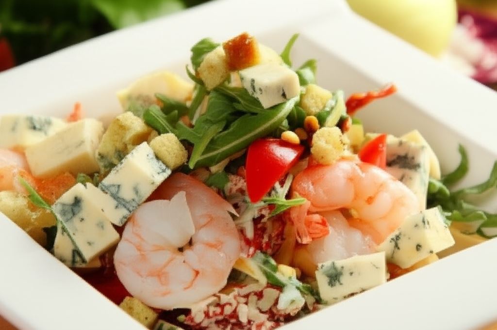 Sałatka z rukolą i krewetkami