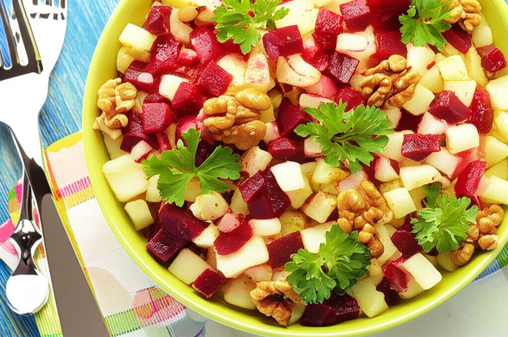 Sałatka z selera i buraczków z jabłkiem