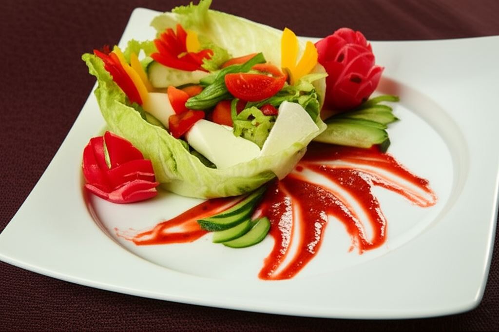 Sałatka z sosem malinowym