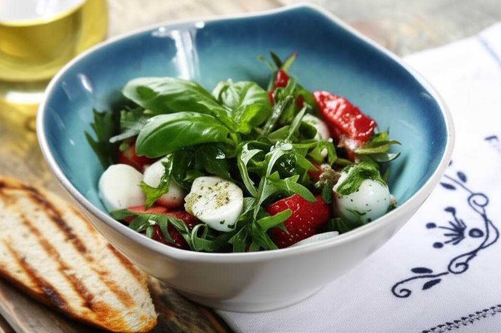 Sałatka z truskawkami i mozzarellą