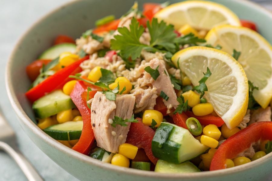 Sałatka z tuńczykiem i papryką