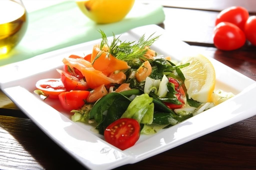 Sałatka z wędzoną rybą