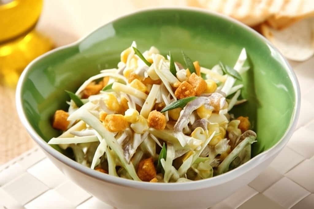 Sałatka z wędzonym kurczakiem i serem