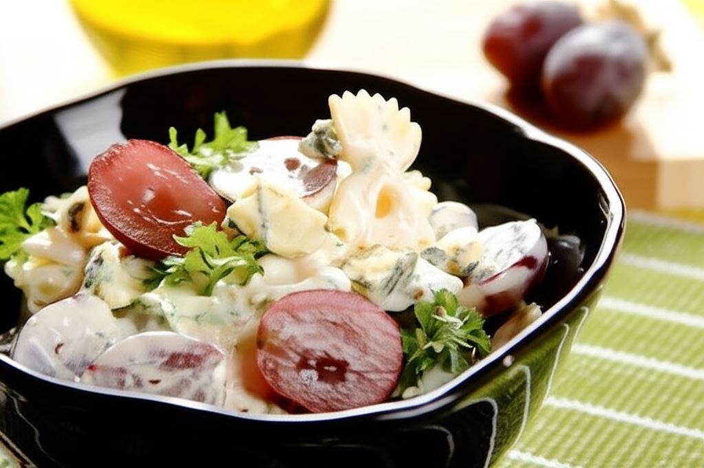 Sałatka z winogronami i serem pleśniowym