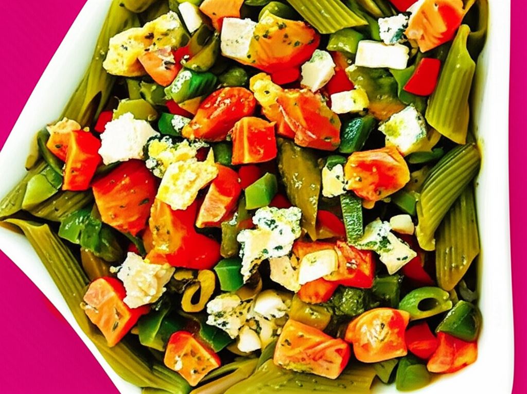 Sałatka z zielonym makaronem