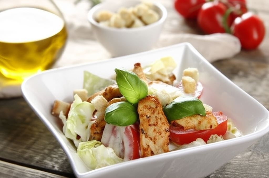 Sałatka ze smażonym kurczakiem