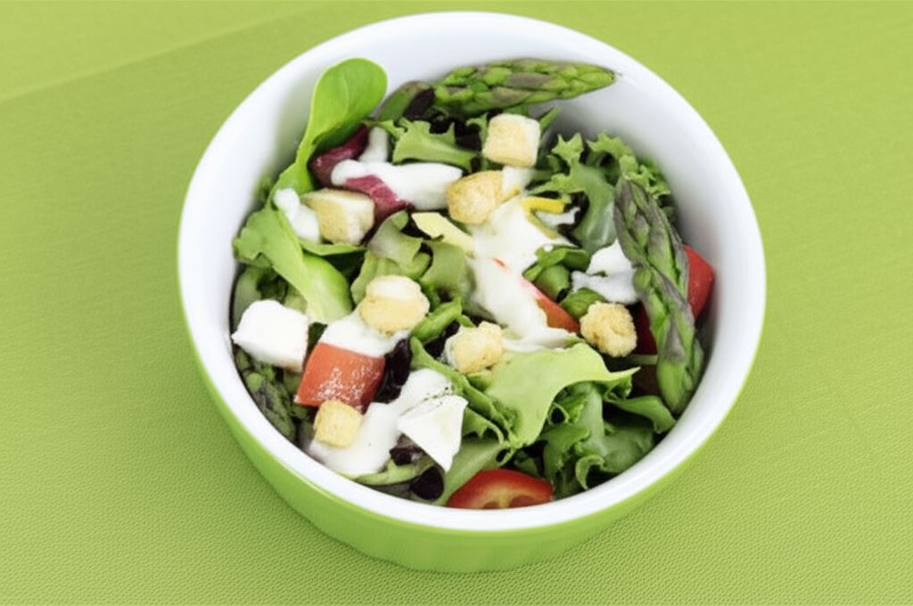 Sałatka ze szparagami i sosem cezar