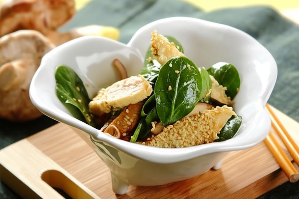 Sałatka ze szpinakiem w orientalnym stylu