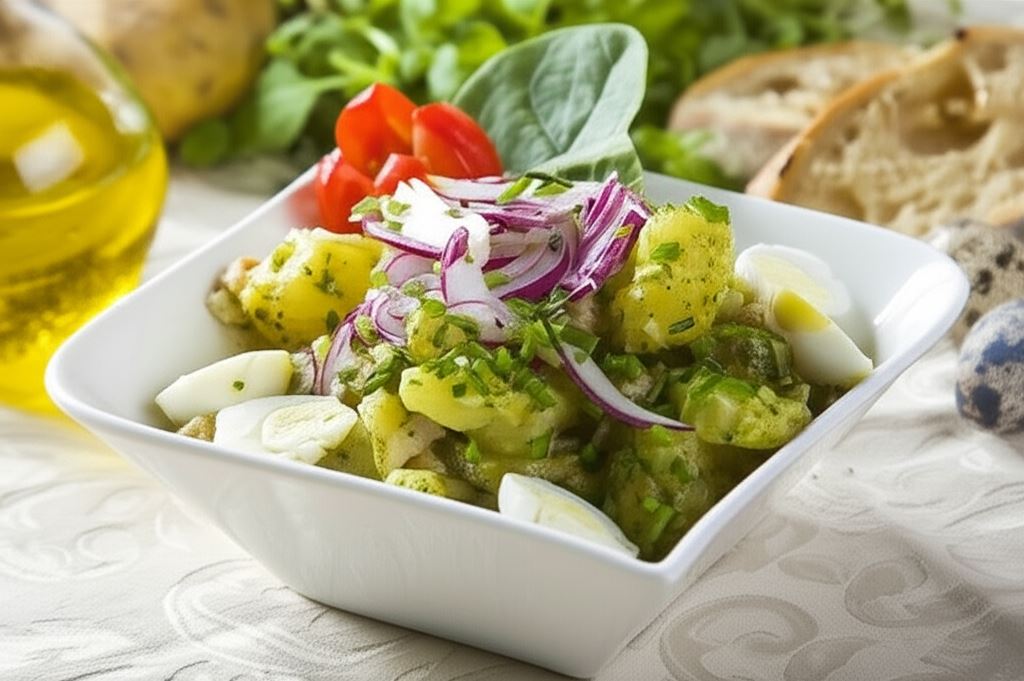 Sałatka ziemniaczana z jajkiem przepiórczym