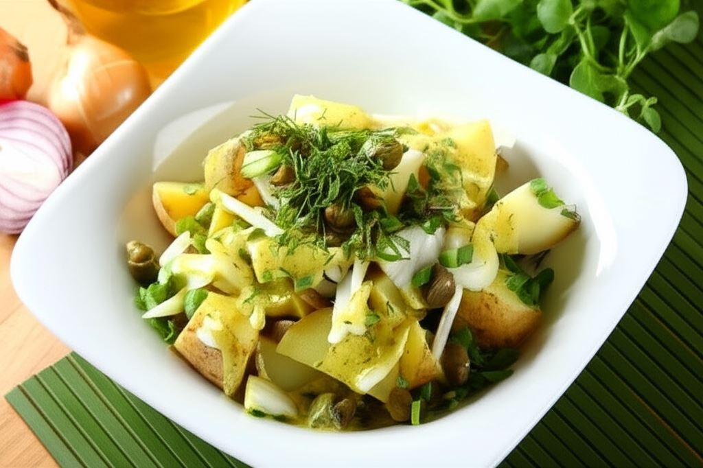 Sałatka ziemniaczana z kaparami i koperkiem