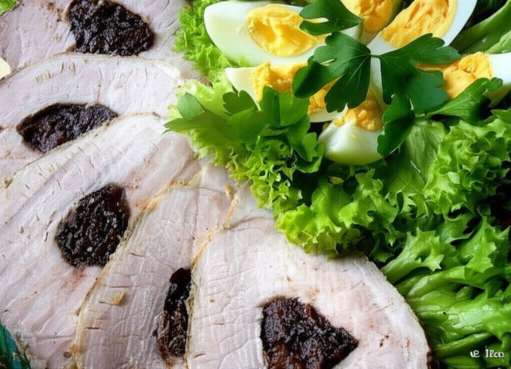 Schab pieczony ze śliwkami