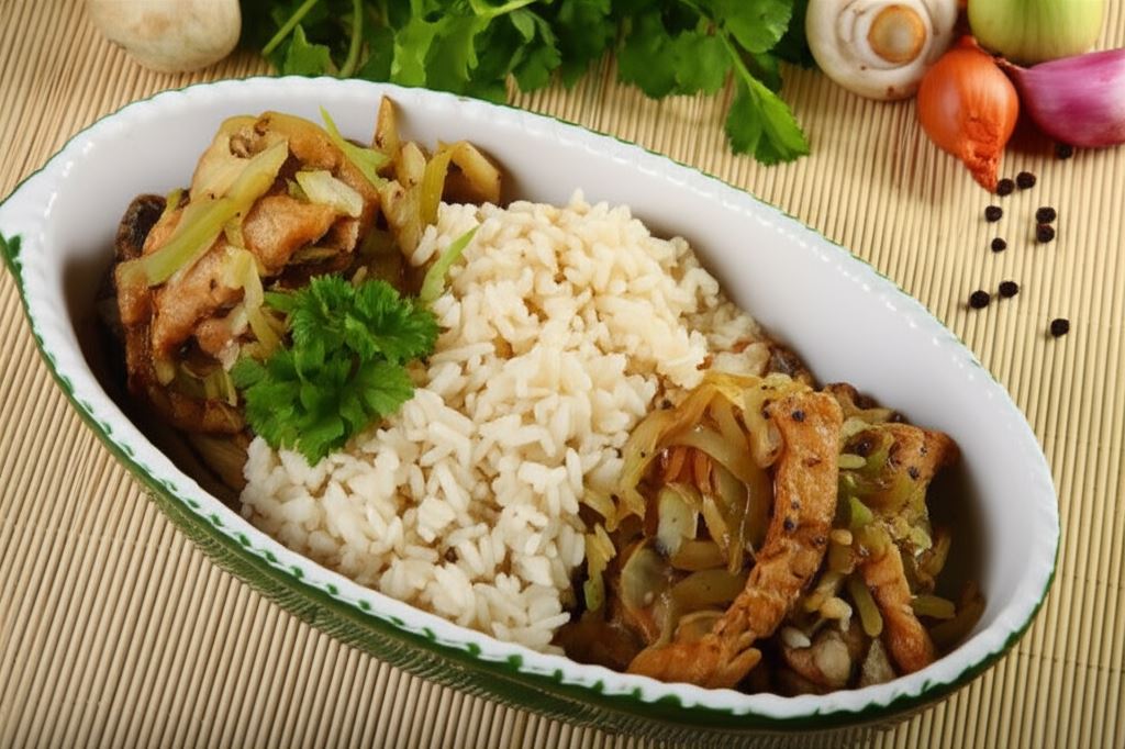 Schab z kapustą i grzybami