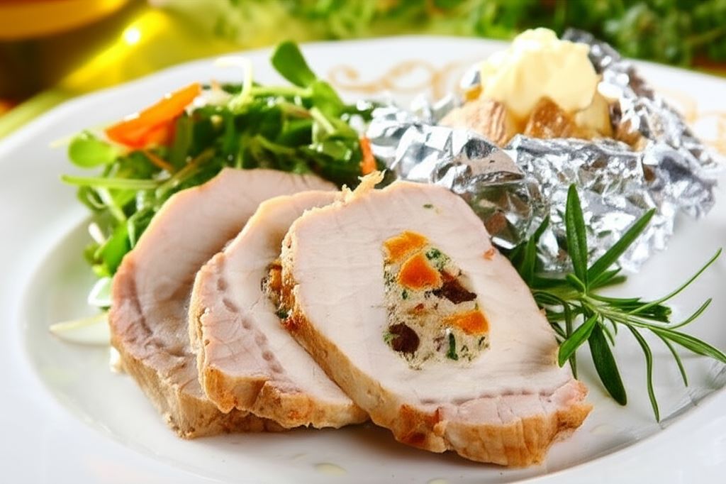 Schab ze śliwką i morelą