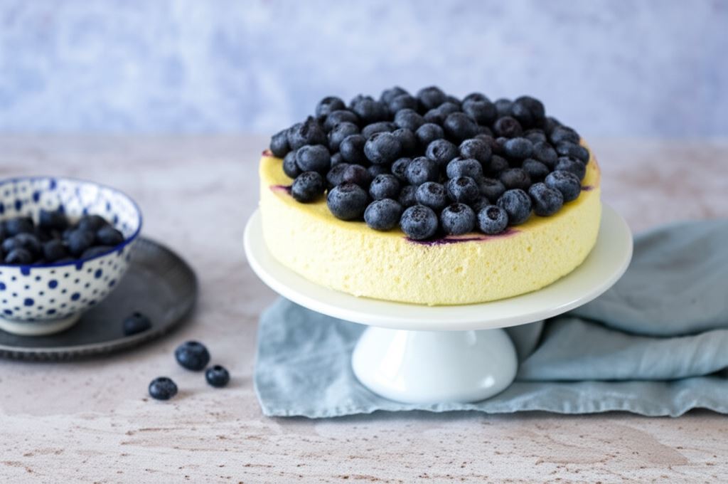 Sernik wiedeński z borówkami