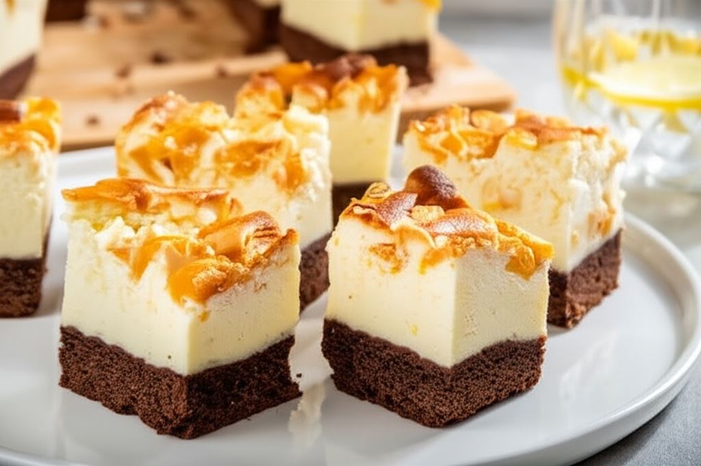 Sernik z brzoskwiniami