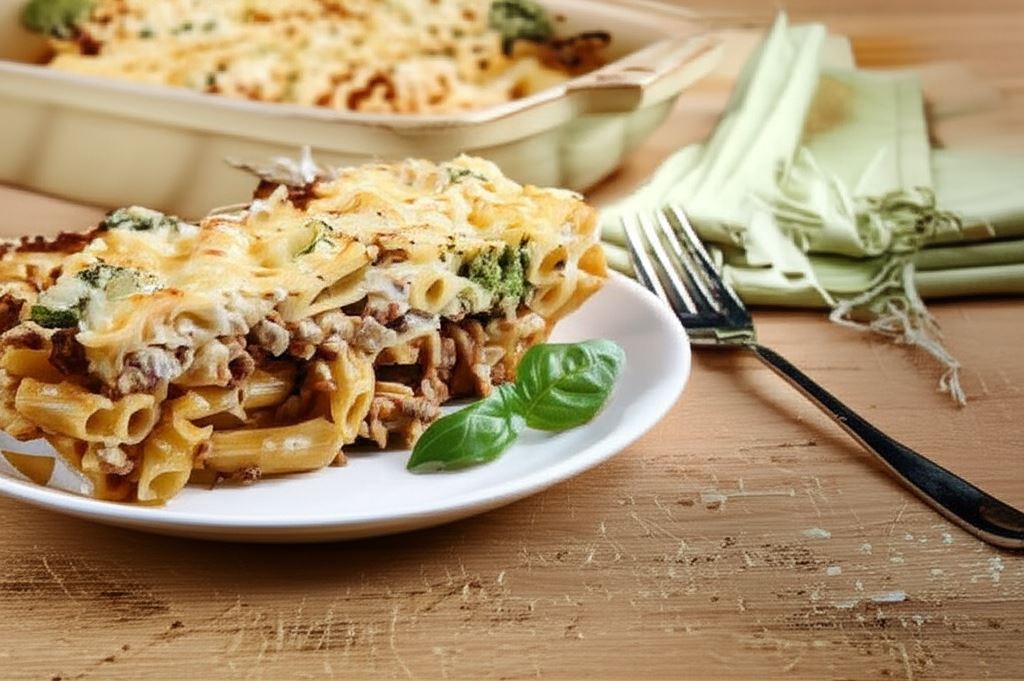 Serowa zapiekanka z brokułami