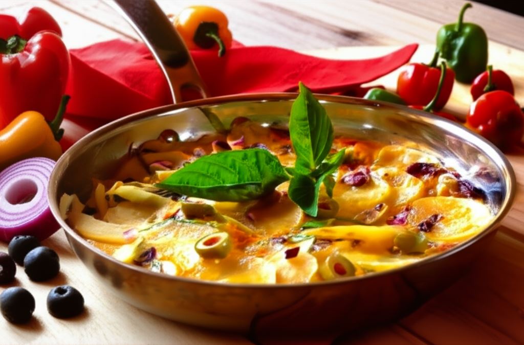 Serowy omlet z ziemniakami