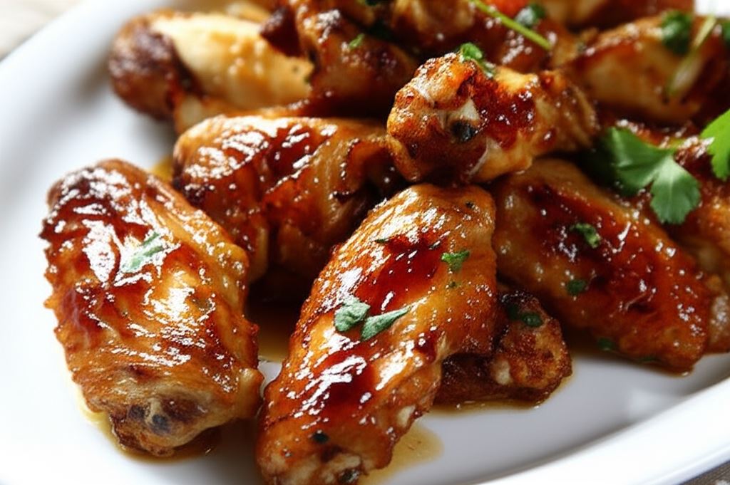 Skrzydełka w wiśniówce z miodem i cynamonem