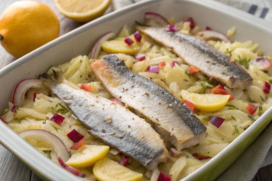 Śledzie po kaszubsku w kapuście