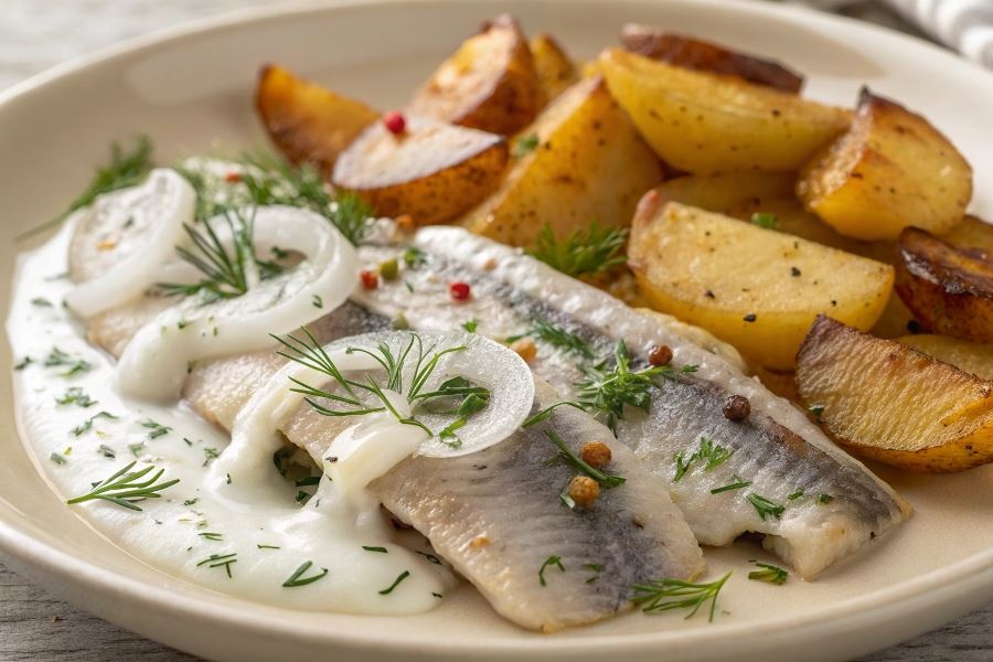 Śledzie z ziemniakami