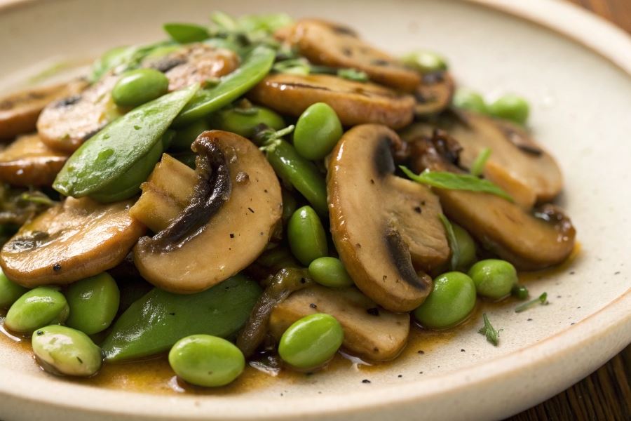 Smażone grzyby z bobem