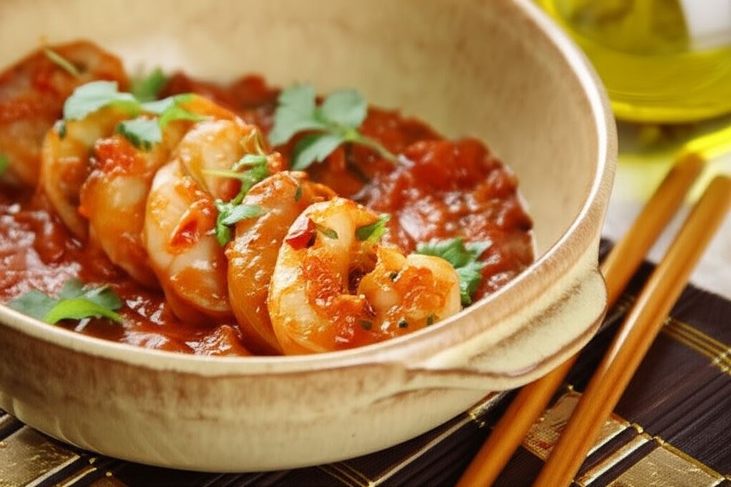 Smażone krewetki w delikatnym curry