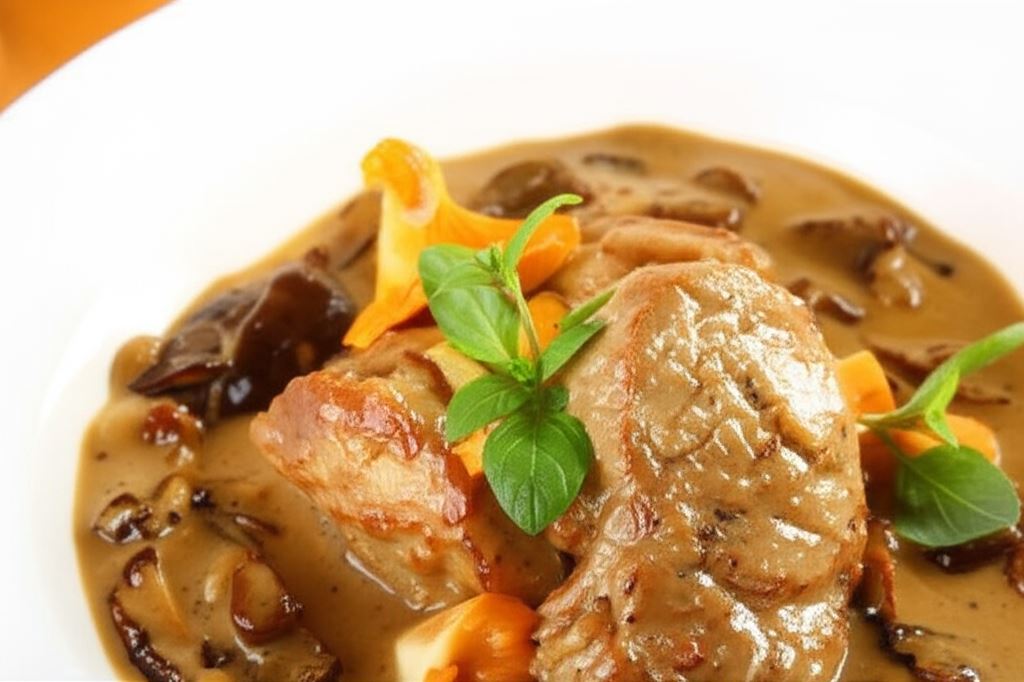 Smażone polędwiczki z sosem grzybowym