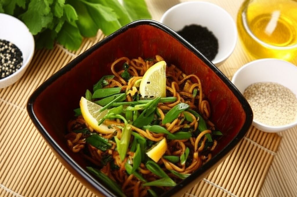 Smażony makaron w sezamie