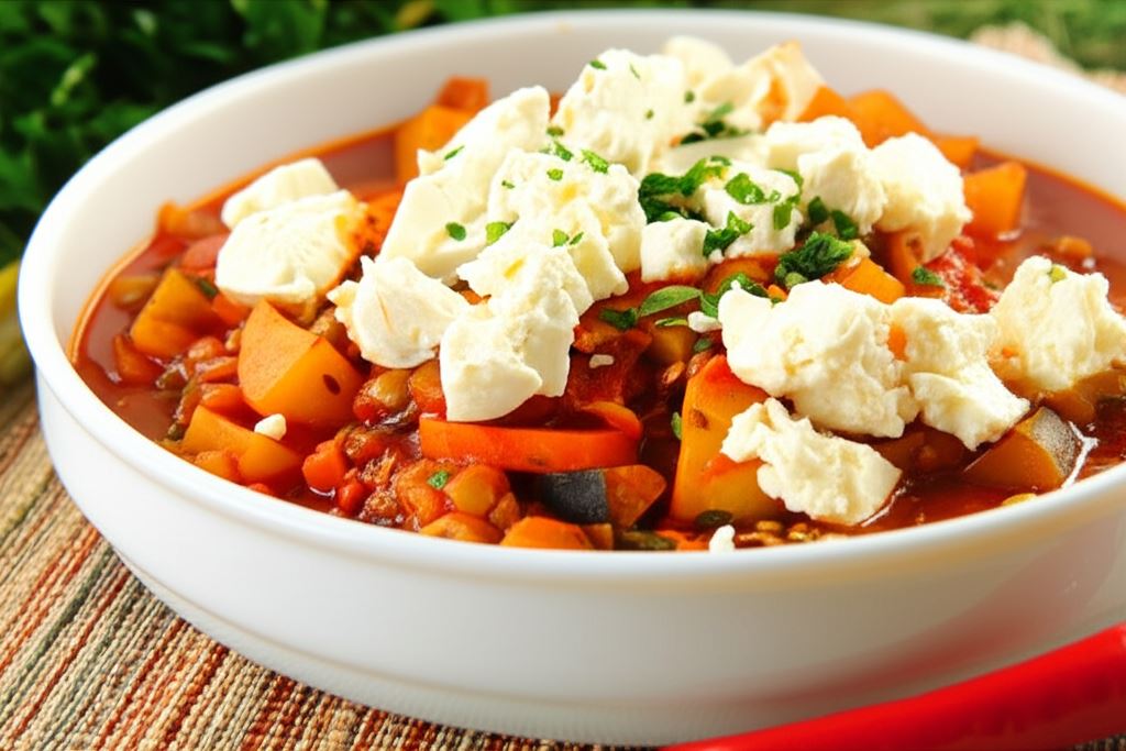 Soczewica z bakłażanem i serem feta