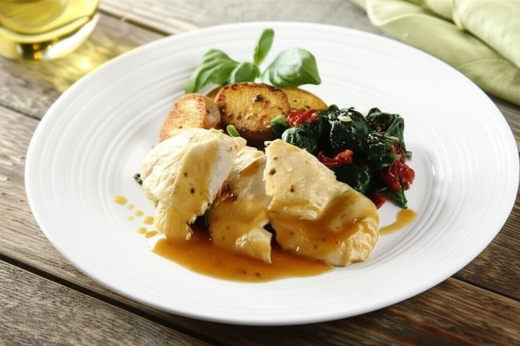 Soczysty kurczak z patelni z sosem