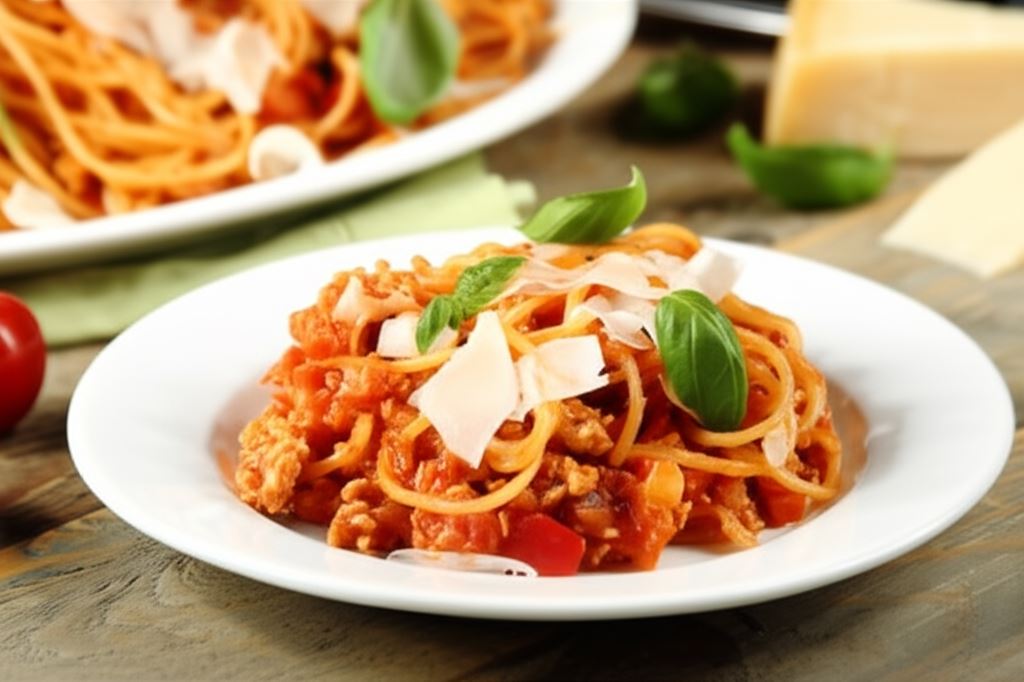 Spaghetti bolognese z warzywami