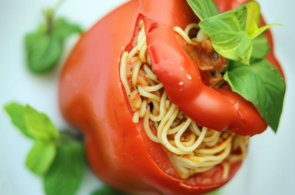 Spaghetti Toscana w paprykach